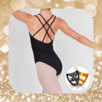 Load image into Gallery viewer, Senior Black Strappy Leotard
