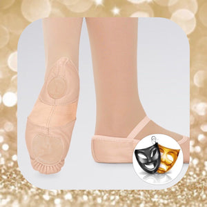 Leather Split Sole Stretch Ballet Shoes