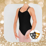 Load image into Gallery viewer, Senior Black Strappy Leotard
