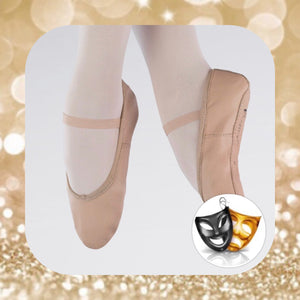 Leather pink hot sale ballet shoes